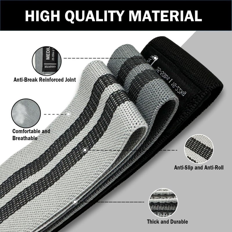 KANGFITER Non-Slip Fabric Resistance Bands for Working Out, Loop Exercise Bands for Booty Leg, Butt, Glute, Stretch Workout Bands for Women & Men, Hip Elastic Bands for Home Gym Fitness, Yoga, Pilates - Image 3
